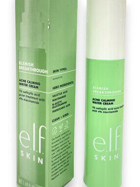 new Elf Blemish Breakthrough Acne Calming Water Cream (1.69fl.oz/50ml) New